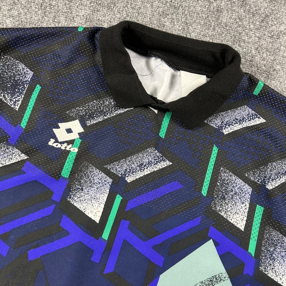 Lotto Jersey Men Large Soccer Goalie‎ Geometric Abstract Long Sleeve 90s Vintage